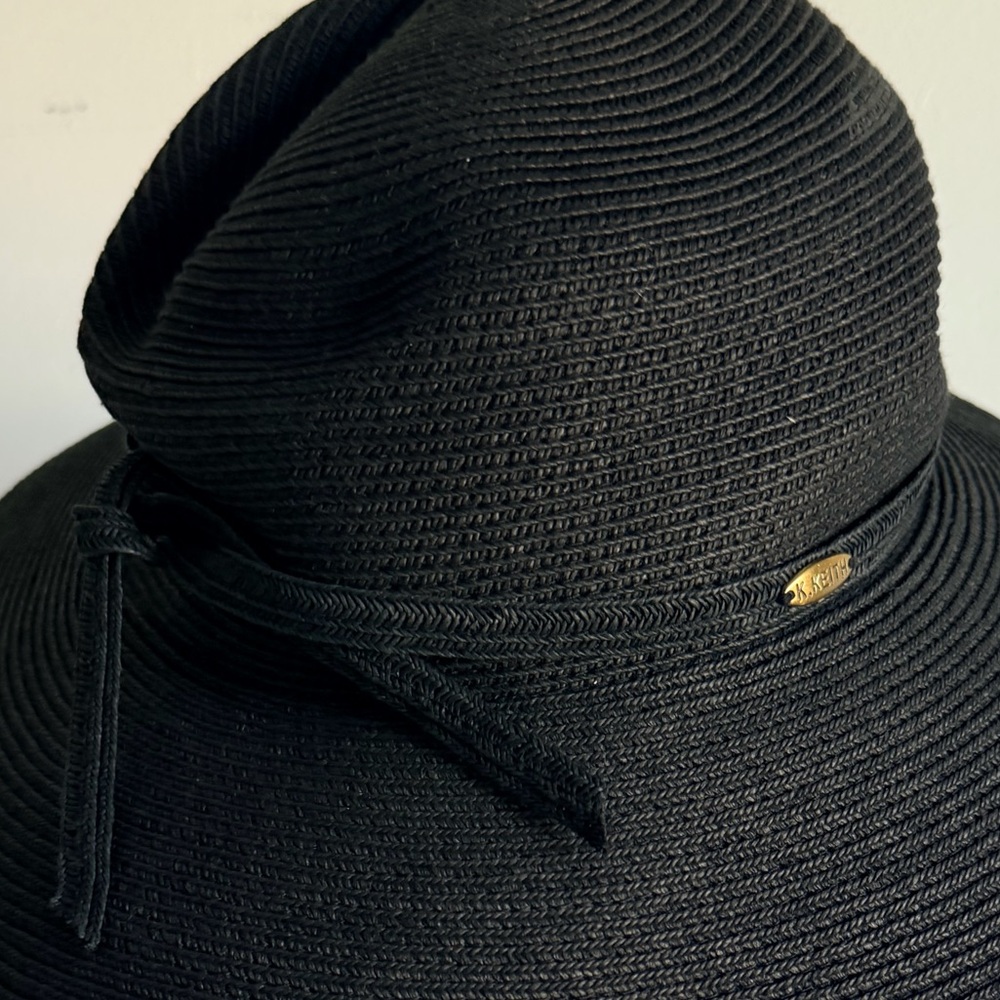 Elegant Black Wide-Brim Sun Hat with Subtle Bow Accent Great Hats by Karen Keith - Picture 5 of 9